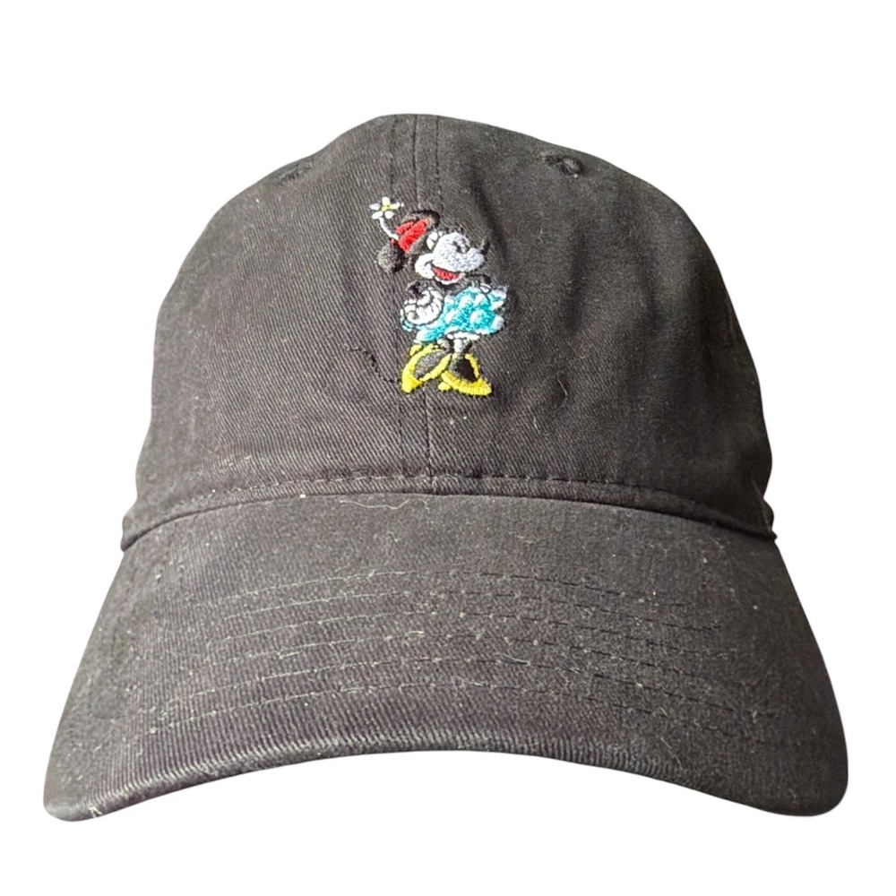 Disney Minnie Mouse Baseball Cap Black Cotton Adjustable Strap Hat‎ SHA5977